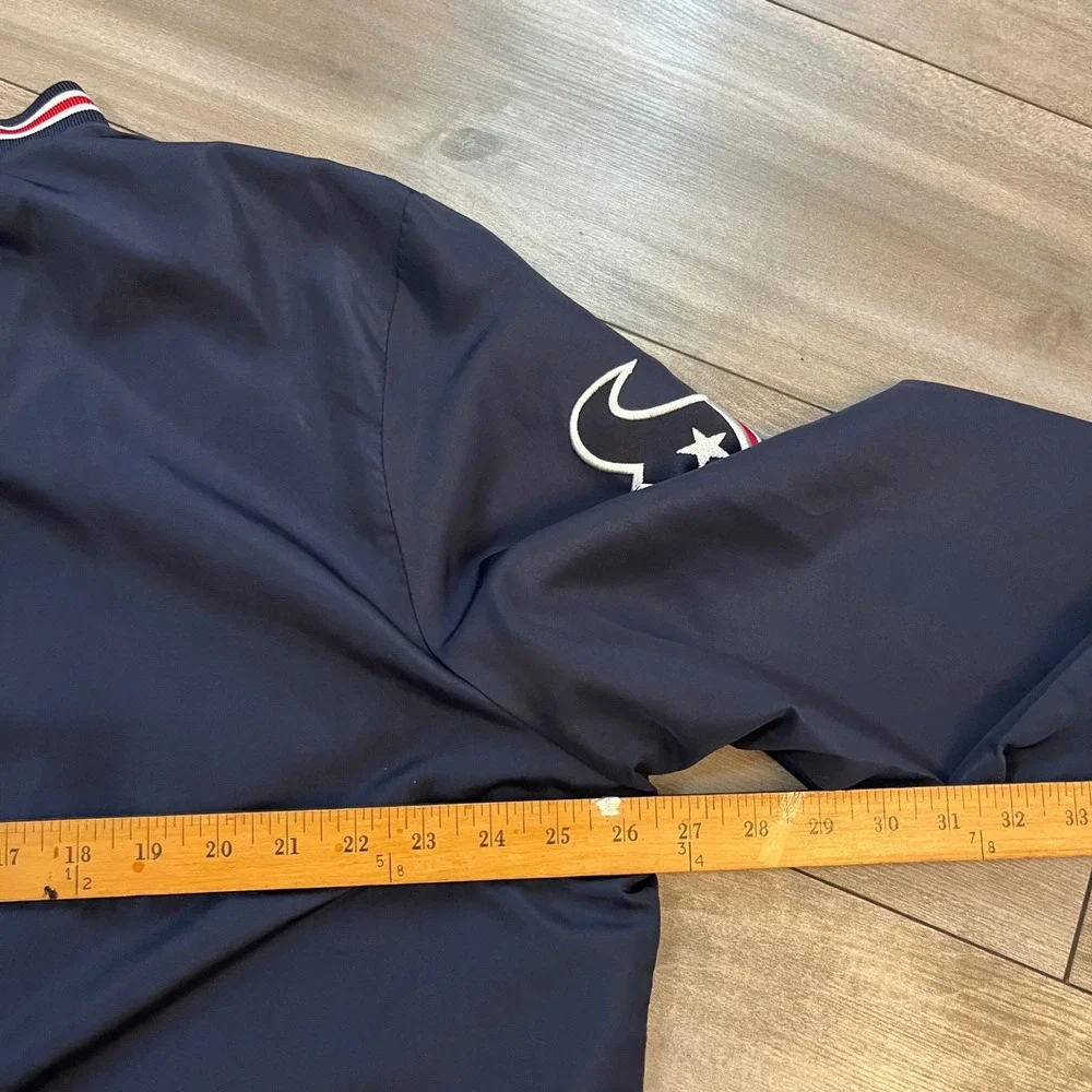 NFL Houston Texans Mens XL V-Neck Pullover Windshirt Jacket Navy Blue